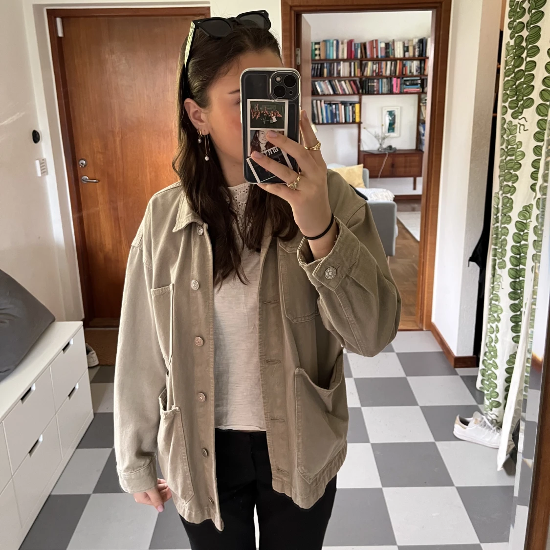 Grön/grå jeans jacka