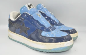 Bapesta skor - Bape 2006 FS 001 blue camo. Köpta på grailed för 2500, aldrig använda då dom va för små. Säljs för 999 pga condition och behöver pengar ❤️😔  Använder gamla bilder skicka för nyare