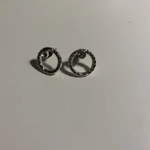 Silver öronhängen  - Öronhängen som nästan aldrig använts, silverfärgade med en diamant i mitten.