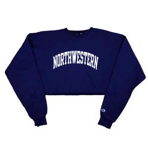 Vintage Cropped College Sweatshirt från Northwestern University. Tröjan är i storlek XL och är i bra skick. 