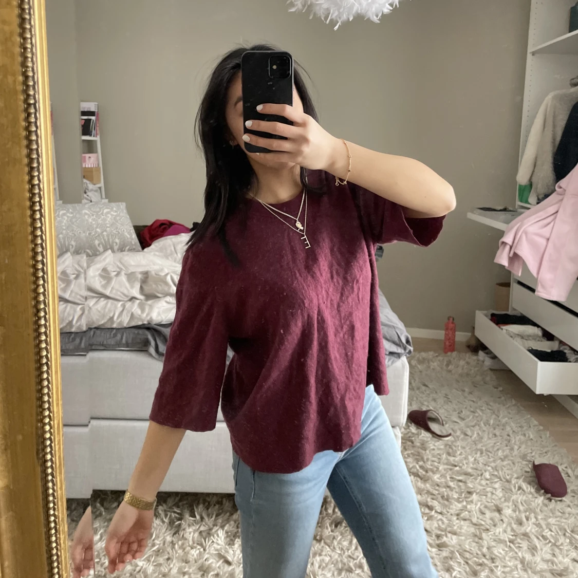 Trekvartsärmad stickad  - 91