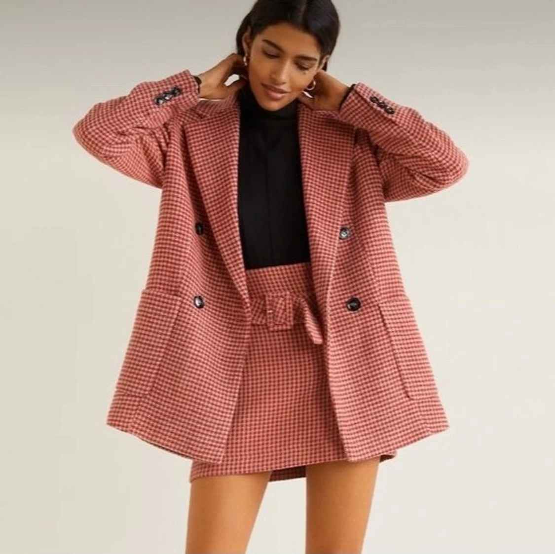 Rutig kappa/blazer från mango strl S