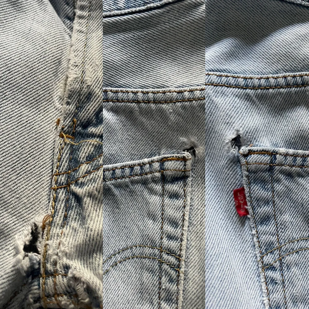 Lågmidjade 505 jeans från Levis. Storlek: W33 L32 , väl använda (syns på sista bilden). Frakt ingår ej. Jeans & Byxor.