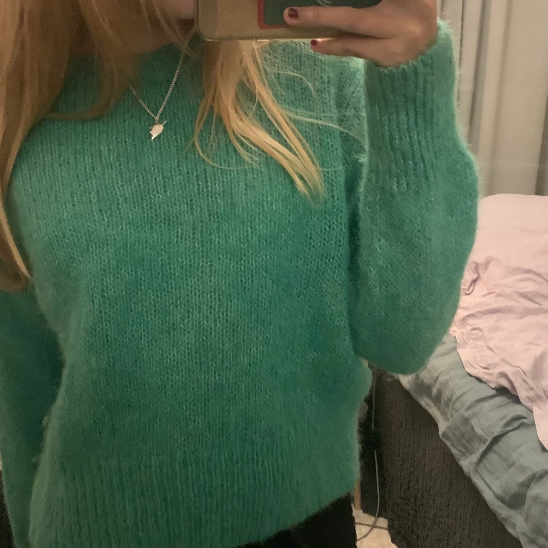 Grön stickad tröja  - 91