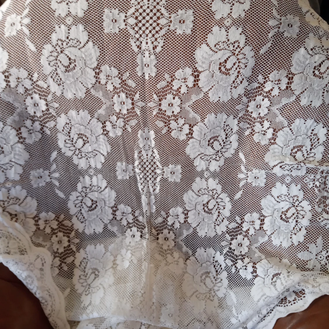 Gardinlängder mönstrade vita 211x100 cm . - 91