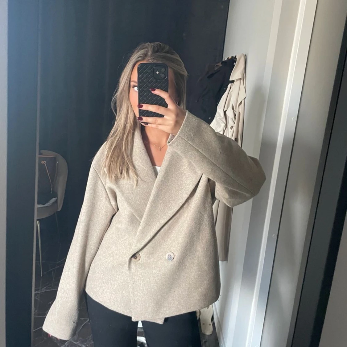 Vila beige kort kappa  - 90