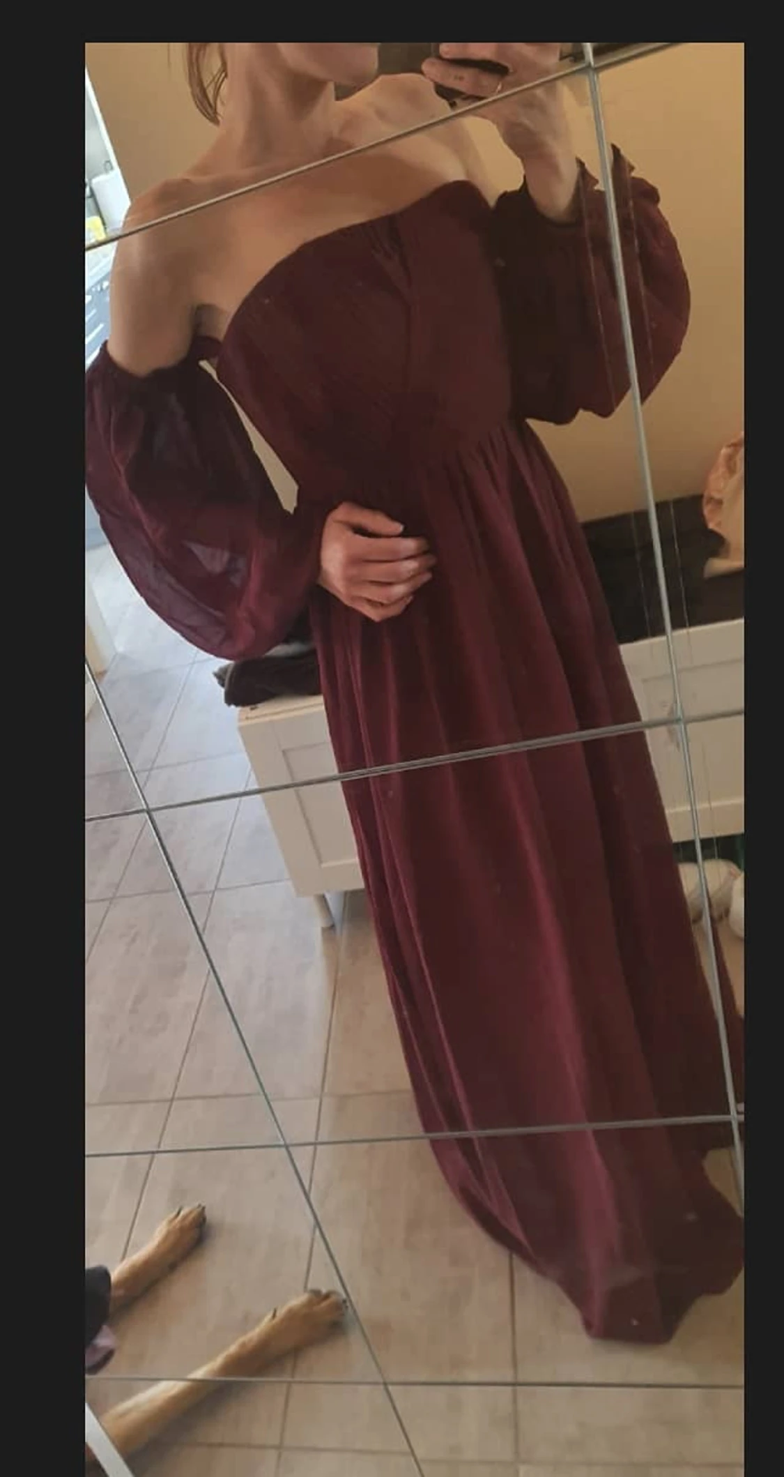 Off shoulder klänning 