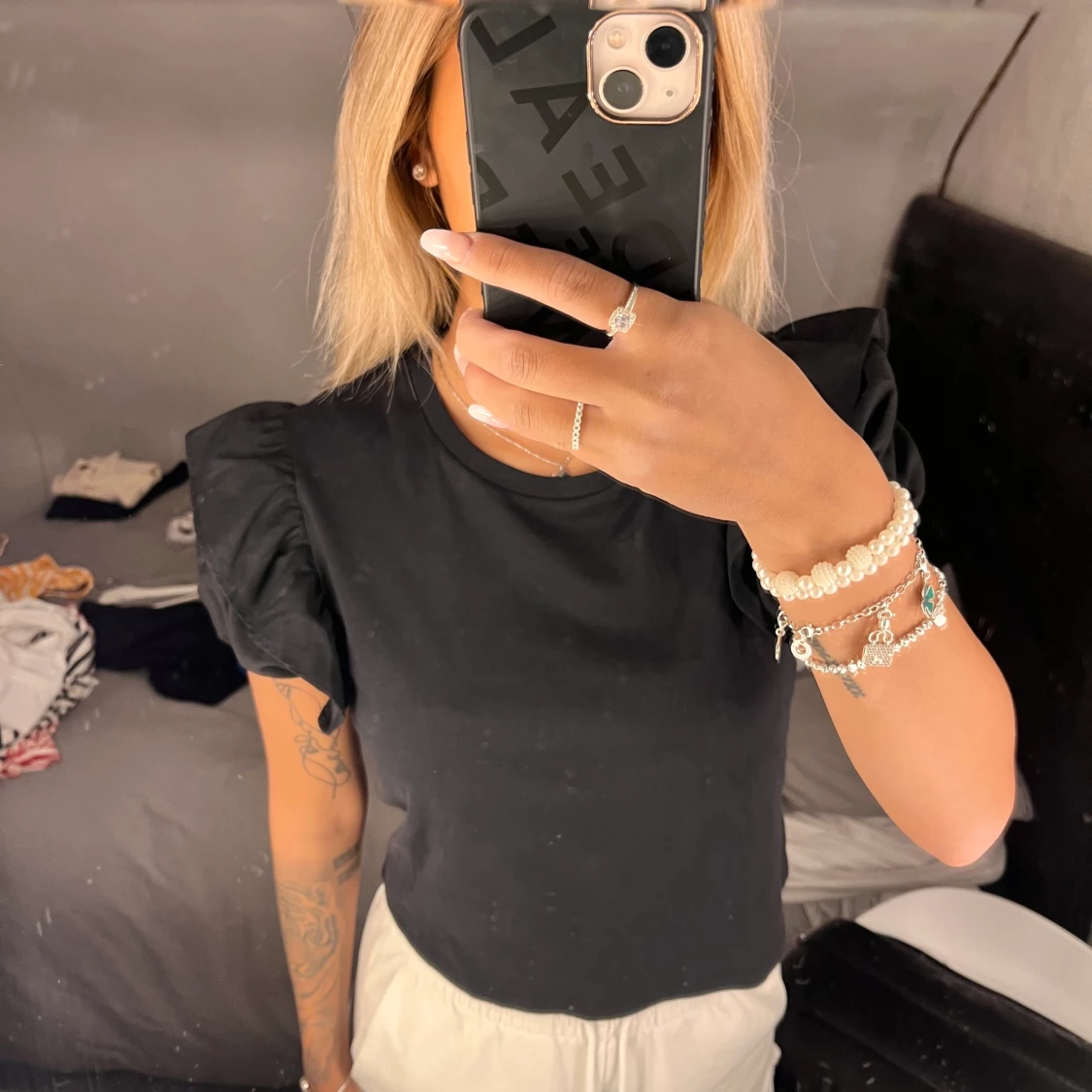 T-shirt med puffärmar  - 90