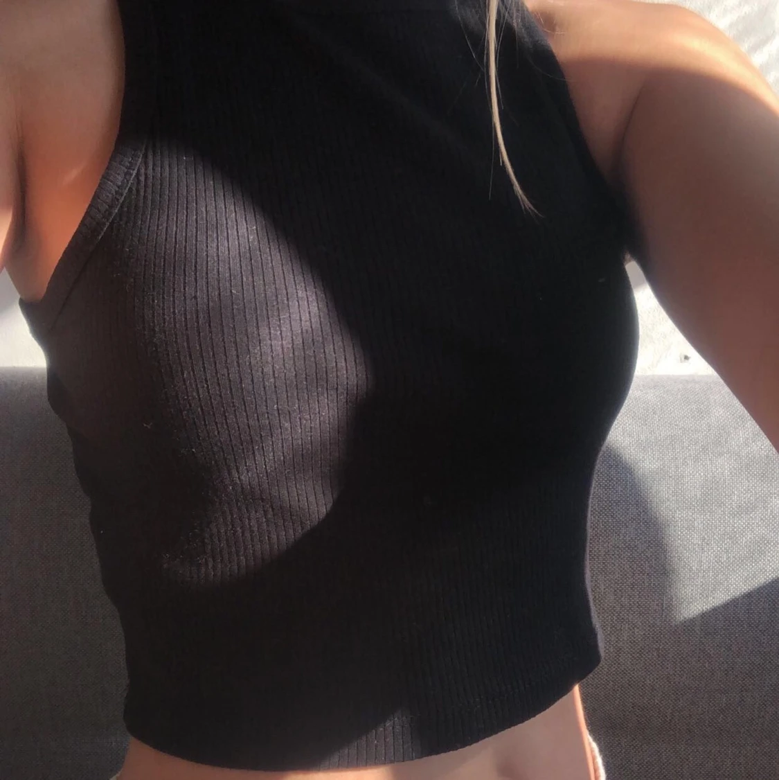 Svart linne storlek S