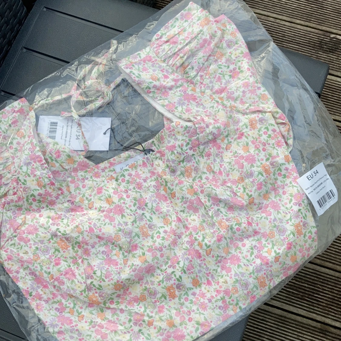 Topp med puffärm - 90