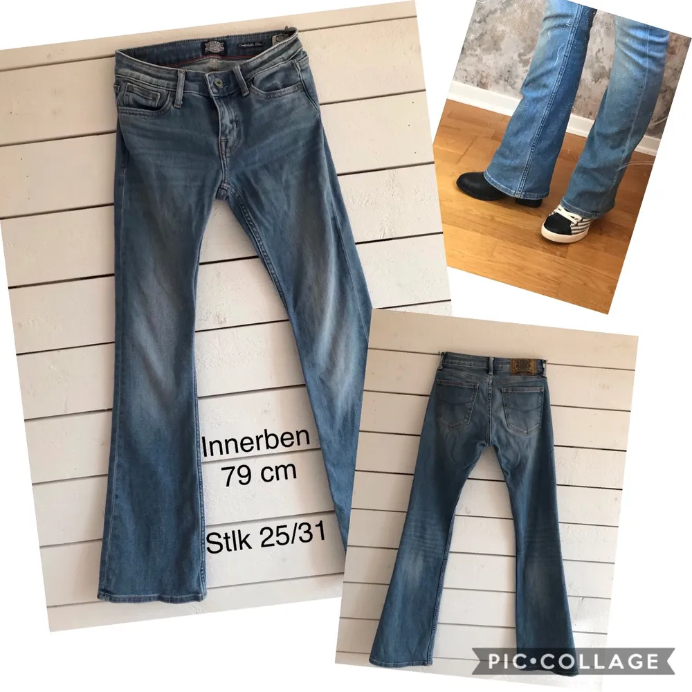 Snygga Crocker jeans, lite bootcut, säljes pga av att dom är för stora , stretch . Jeans & Byxor.