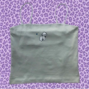 topp - the little hand painted lamb with the butterfly is now available on a mint green, spaghetti strapped top!🦋💖 so cute!!