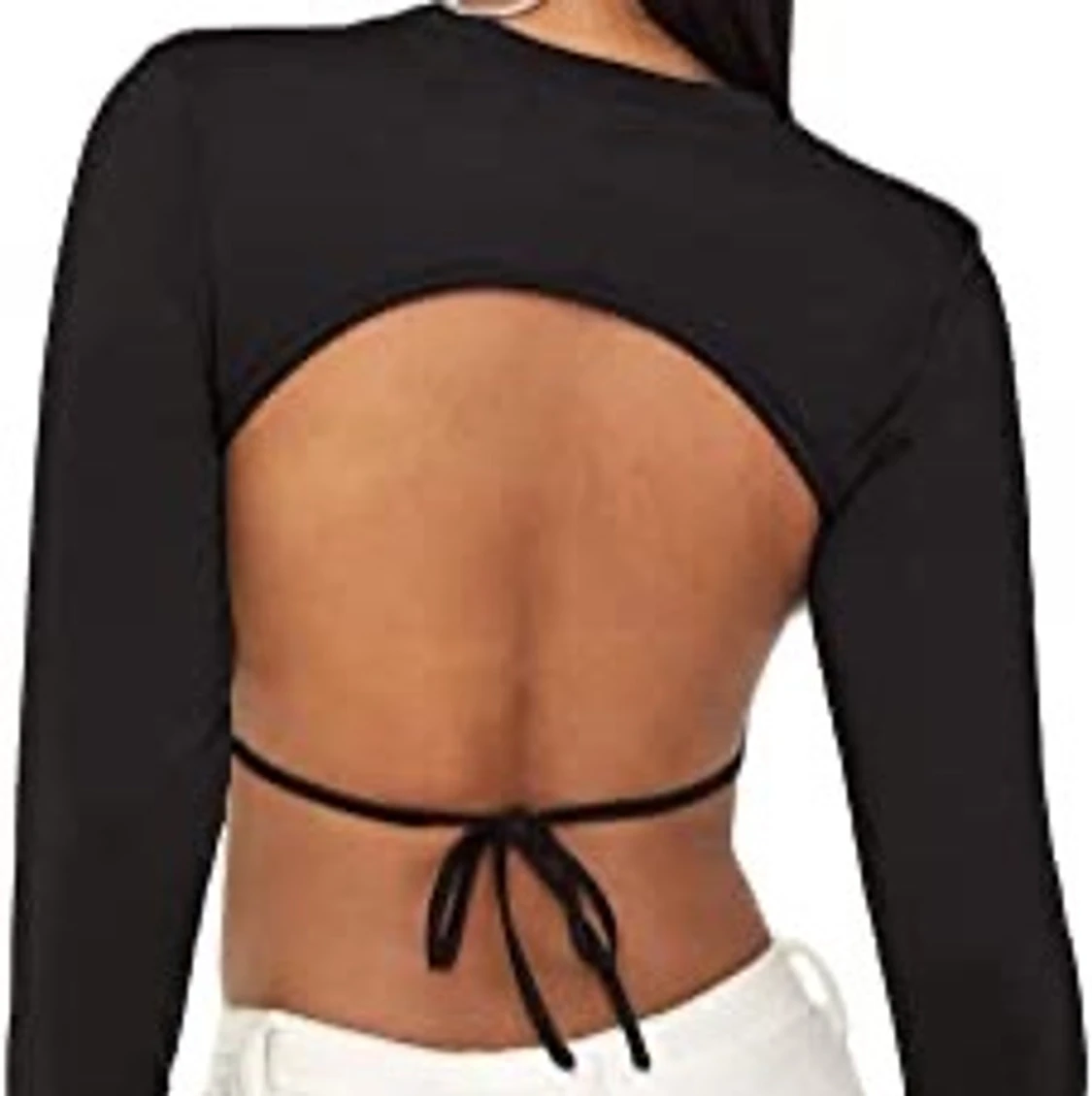 Svart långärmad med snörning