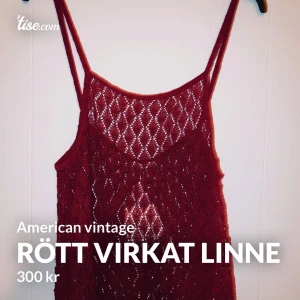 Rött virkat linne från American vintage - Strl S men rymligt. Helt oanvändt 