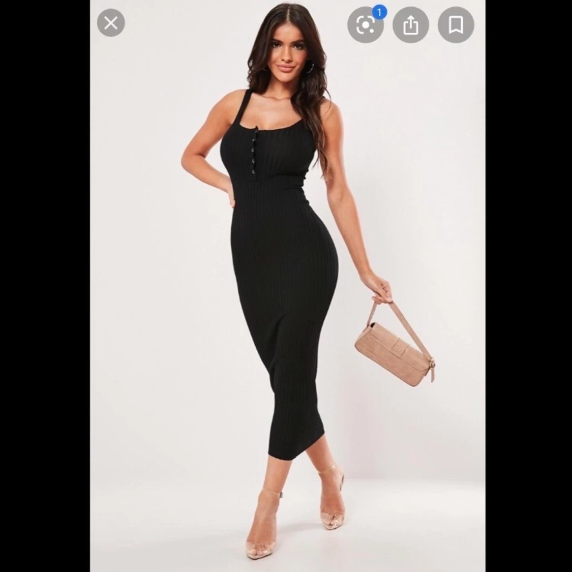 Ribbad långklänning  - 91