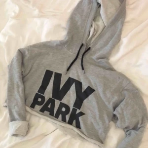  - Grå croppad hoodie från Ivy Park. Sparsamt använd, storlek xs. Orginalpris ca 400