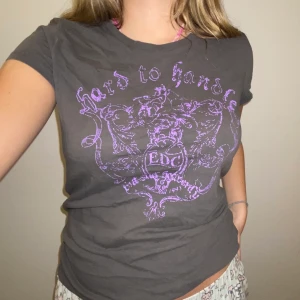 Grå tshirt  - Grå och lila tshirt från EDC!💖 storleken är XXL men sitter som en S! Köparen står för frakt💗