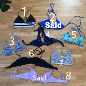  - 60kr/st inkl frakt ALLA bikinitoppar!! Alla är i bra skick och endast använda ett fåtal gånger💕 finns matchande underdelar som ingår i priset också om man vill ha☺️