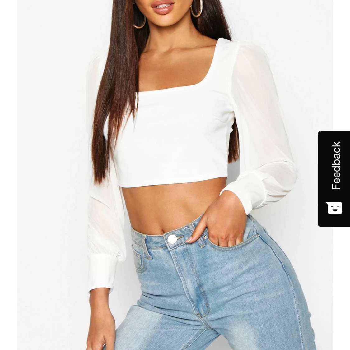 Vit crop top från boohoo