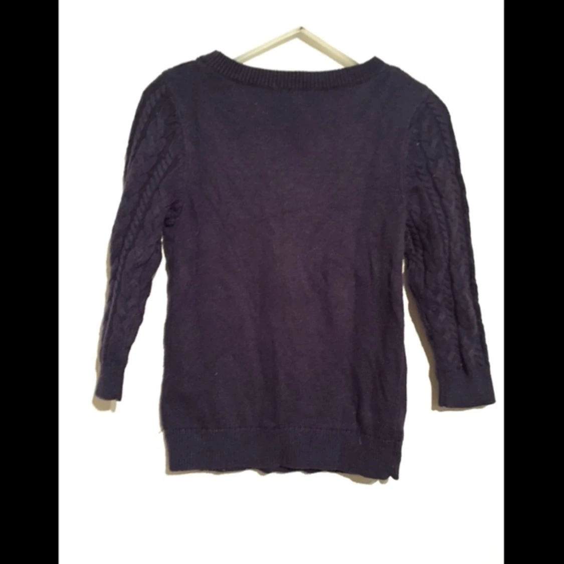 Kabelstickad tröja från H&M marinblå - 1420568886