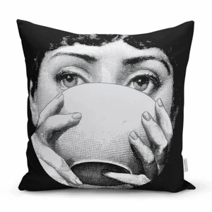 Kuddfodral digital tryck. Fornasetti motiv.  - Kuddfodral digital tryck. Fornasetti motiv. 43x43 cm. Kraftigt mjuk tygg. Avtagbar. Blixtlås. Mycket fin. 