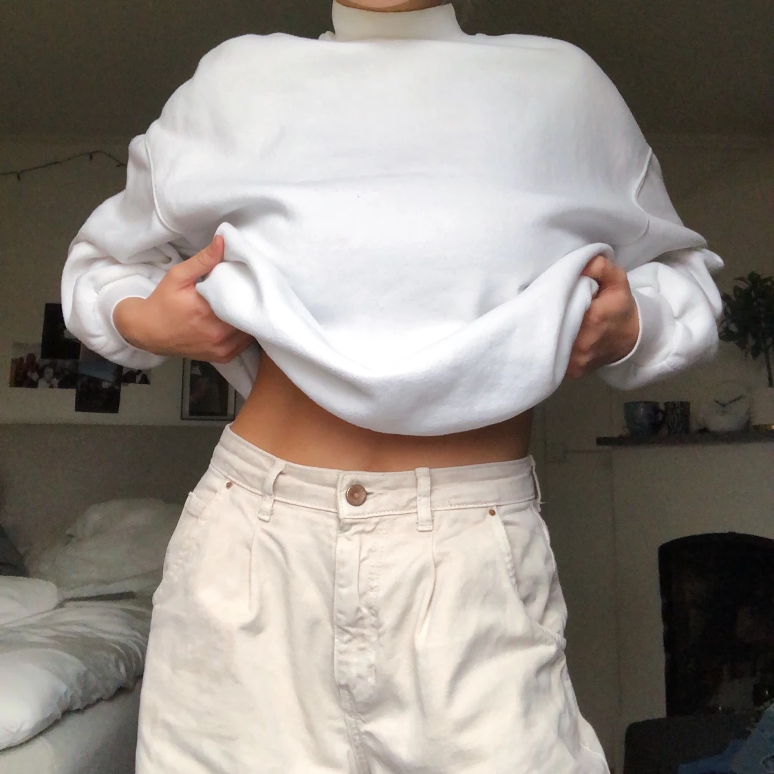 Oversized vit sweatshirt