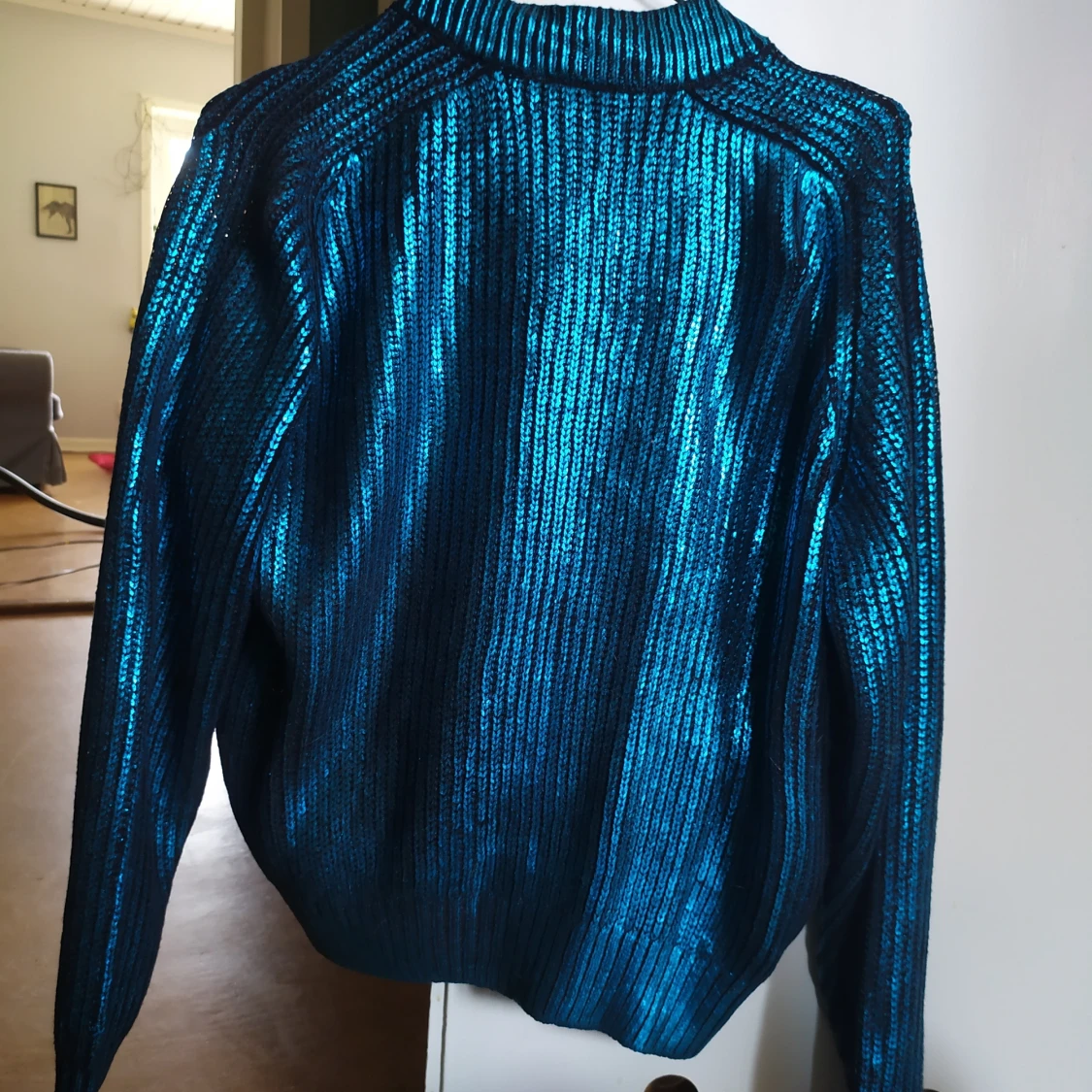 Glittrig stickad party jacka - 90