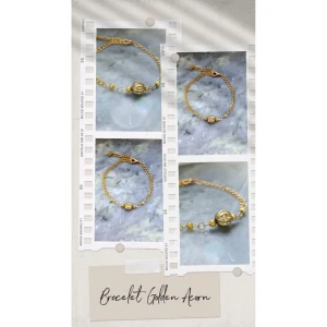 Armband Golden Acorn - Handgjort guldfärgat armband.