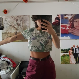 Växtlig t-shirt - Jättesöt t-shirt med en hel massa växter på! På första bilden har jag bara vikt upp den, men går såklart att croppa till den längden man vill ha. Kan mötas i gbg, annars står betalaren för frakt.