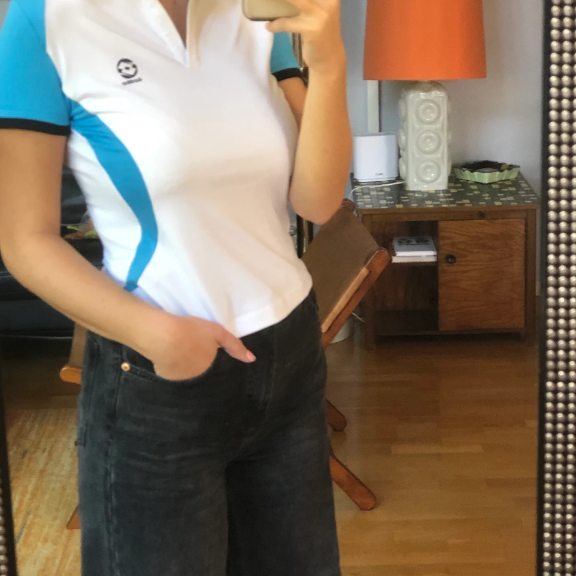 vit och blå topp storlek S - 90