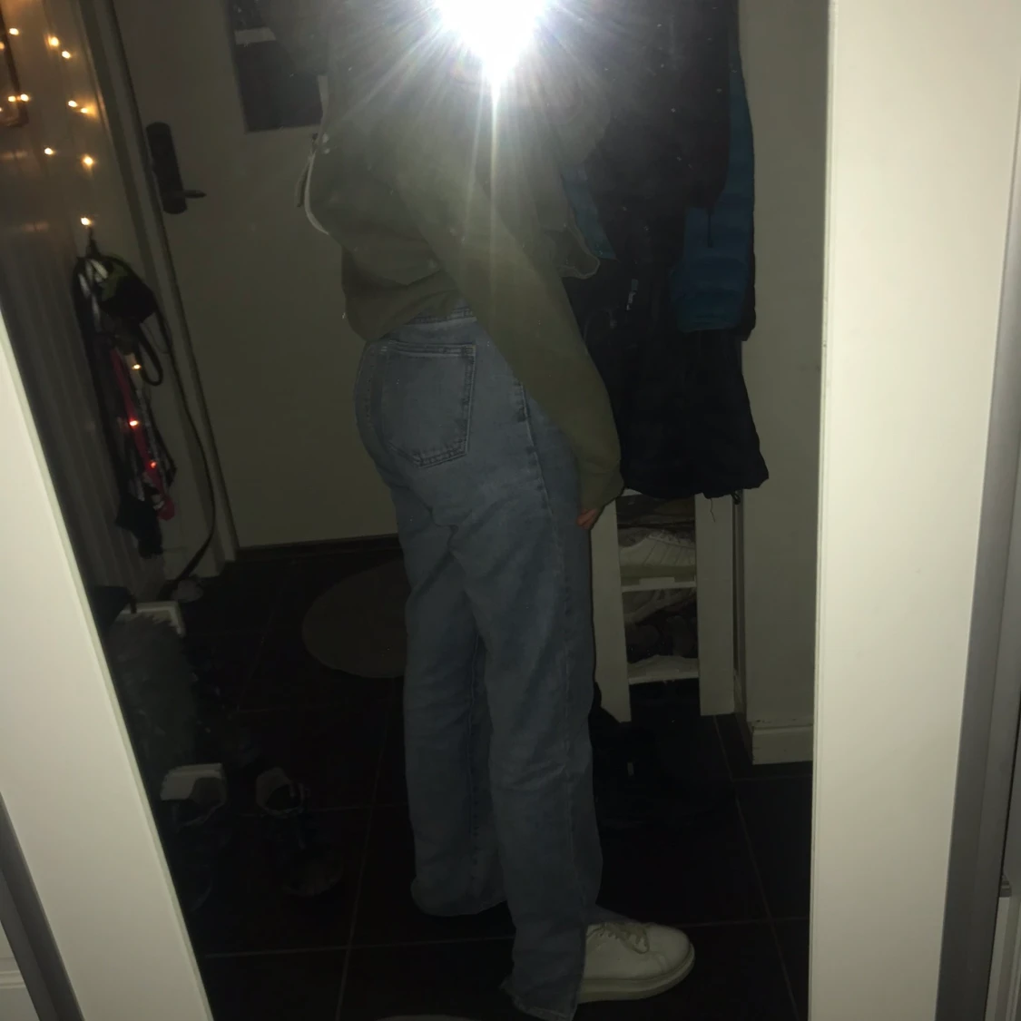 Raka jeans med slits - 90