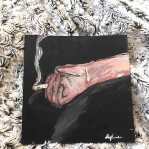  - tavla målad i akryl på målarplatta, målad av mig! köparen står för frakt som går på 10kr! swishbetalning