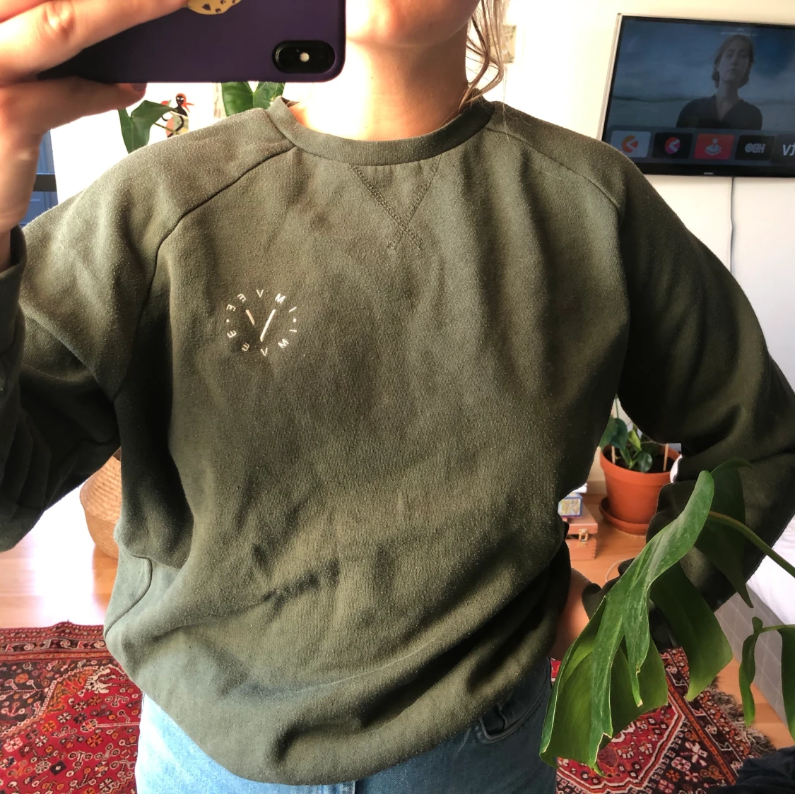 Mörkgrön tjocktröja   - 90