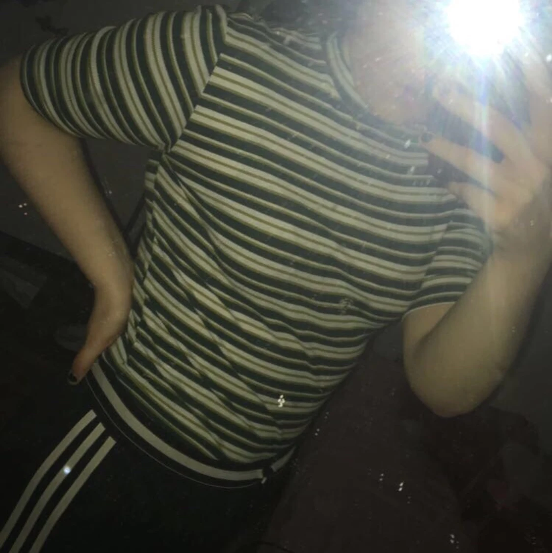 Grön randig tröja, storlek M