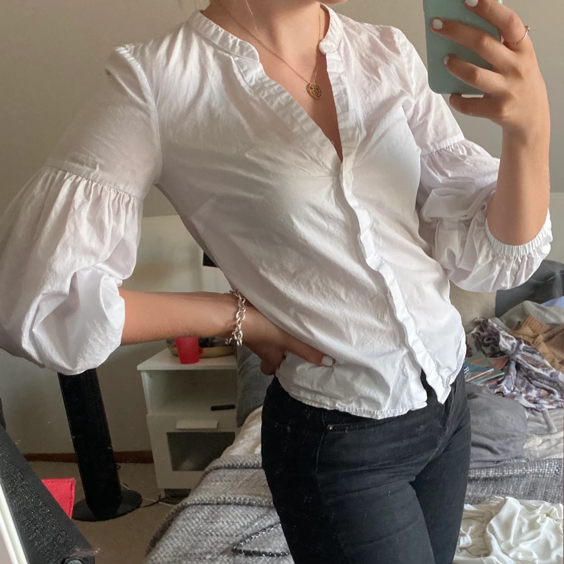 Skjorta med puffärmar