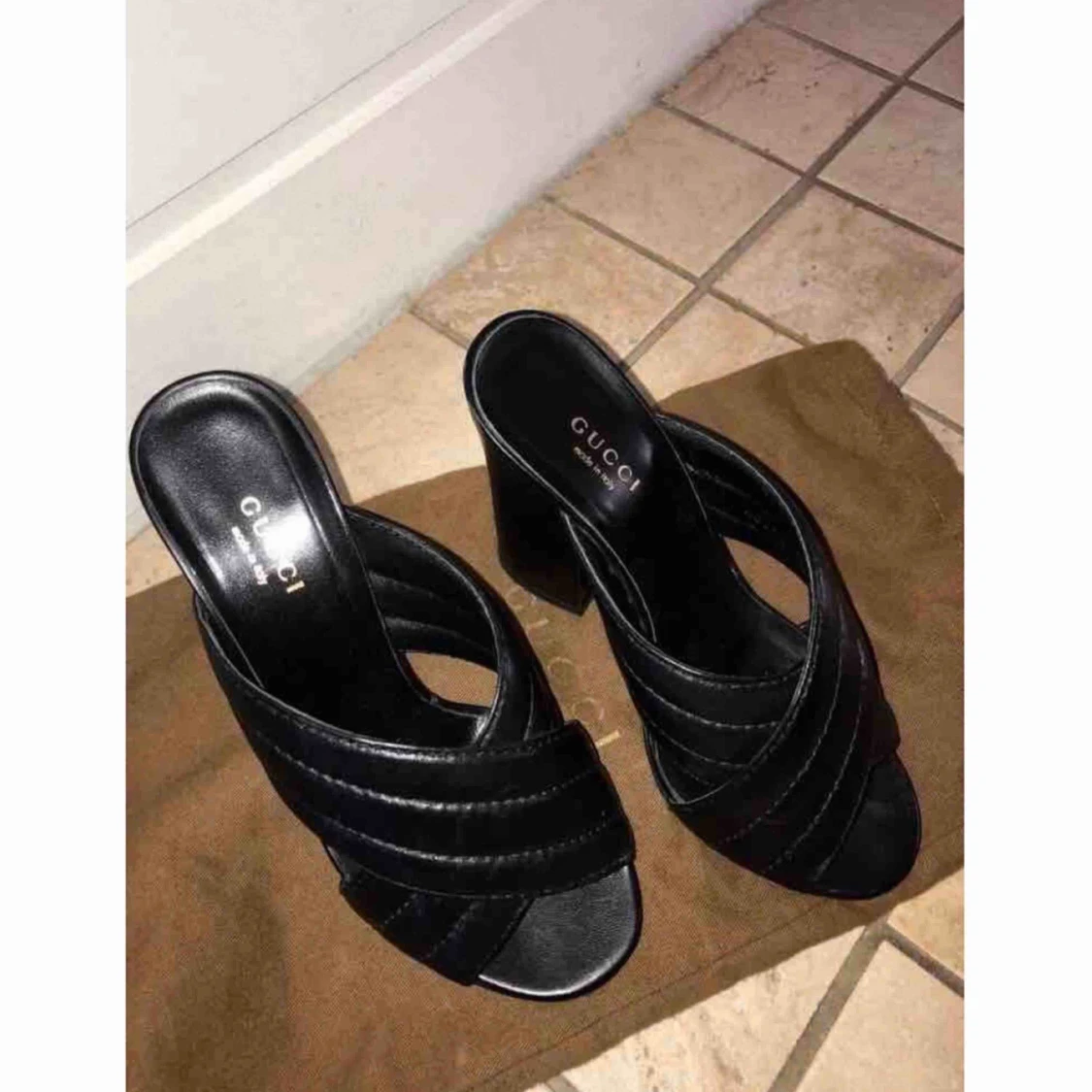 Gucci Canvas Block Heel - 91