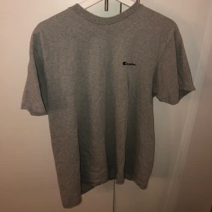 Oversized T-shirt  - Säljer denna gråa T-shirten från champion i storlek L men sitter lite mer som en M skulle jag säga. Aldrig använd så i fint skick💕