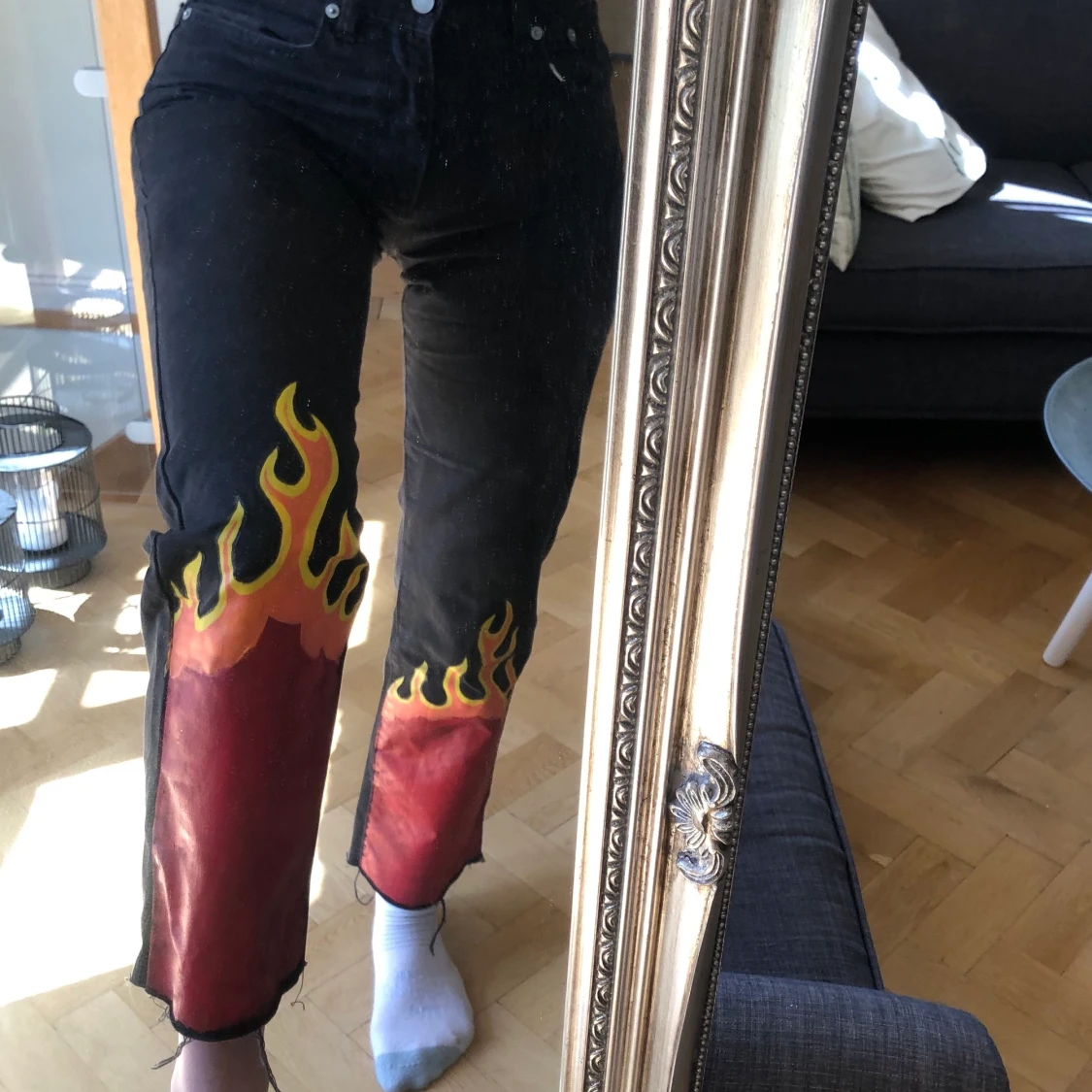 Unika handmålade Levis jeans  - 90