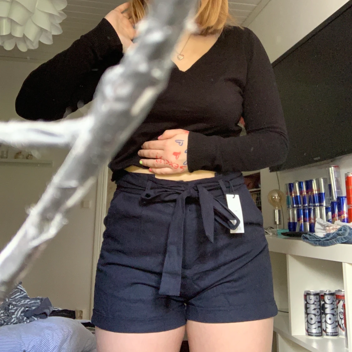 Marinblåa shorts - 90