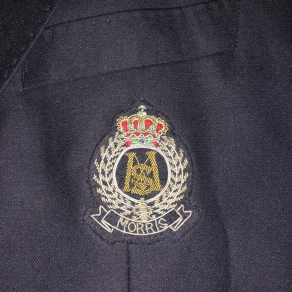 Morris marinblå kavaj med emblem - 1
