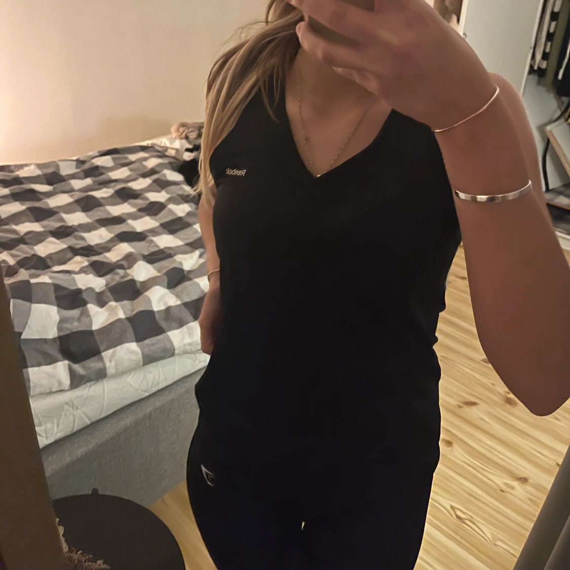 Svart ärmlös träningstopp från Reebok