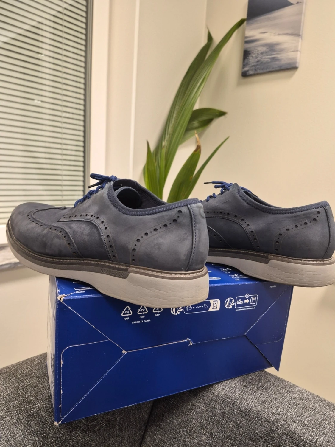 Cole Haan Grand Wingtip Oxford mörkblå skor EUR 44.5 US 10.5 - 3