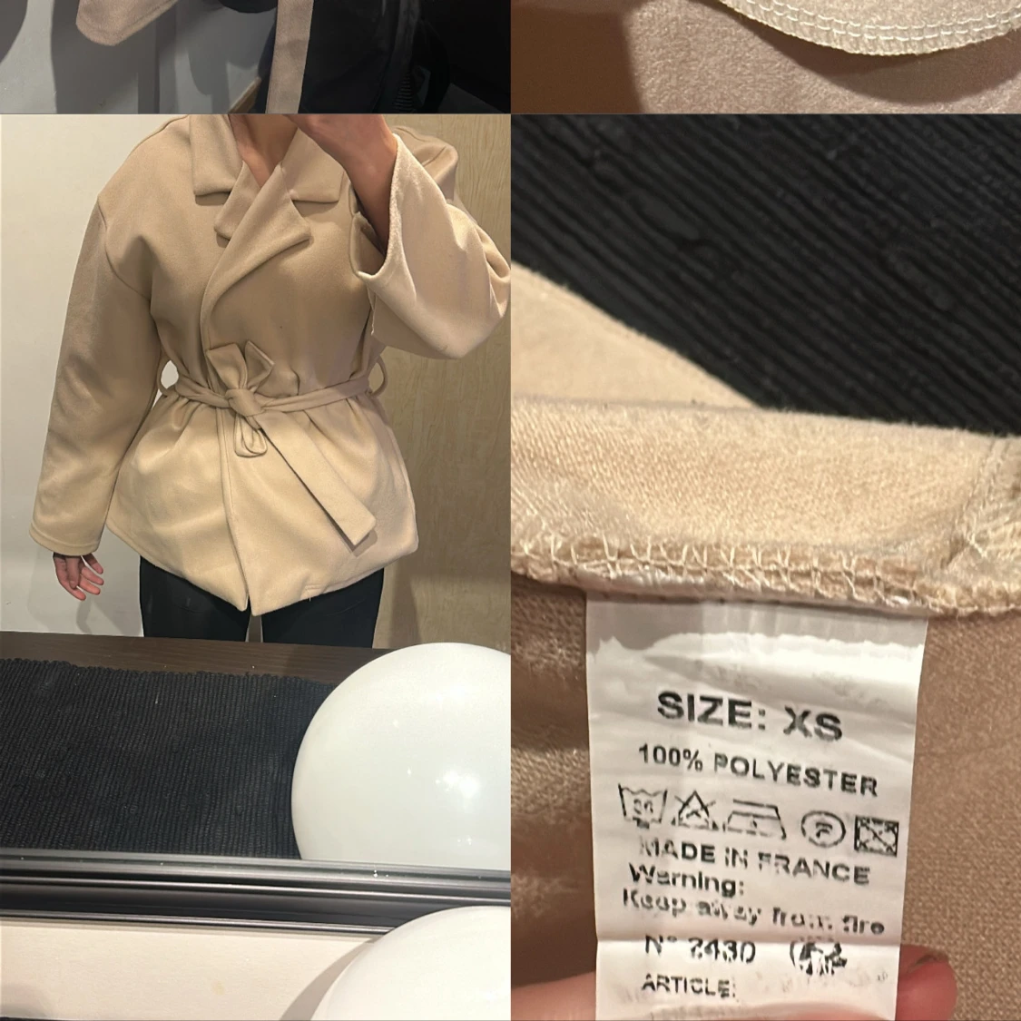 Beige kappa med bälte från Missay - 1