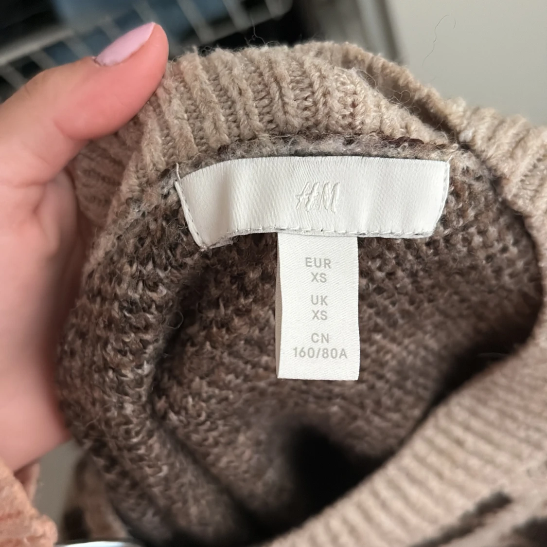 Beige leopardmönstrad stickad tröja H&M - 2