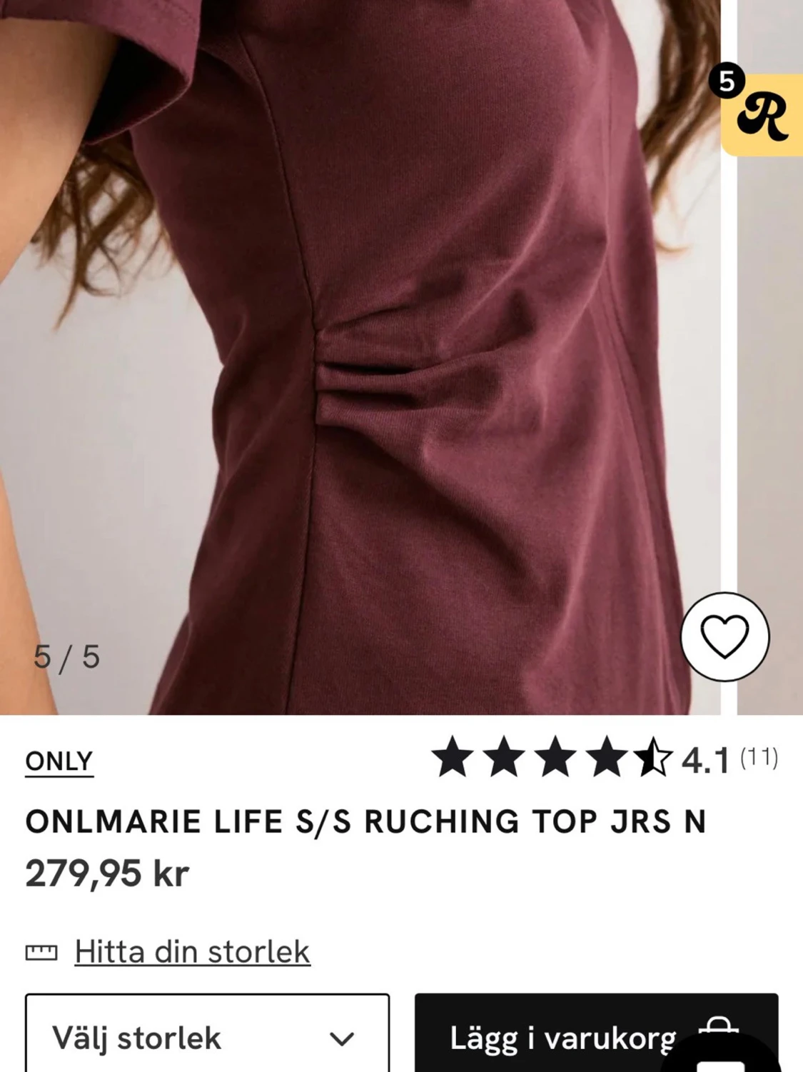 Vin röd topp från ONLY - 3