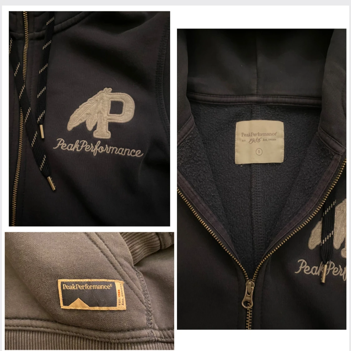 Snygg marinblå zip hoodie - 4