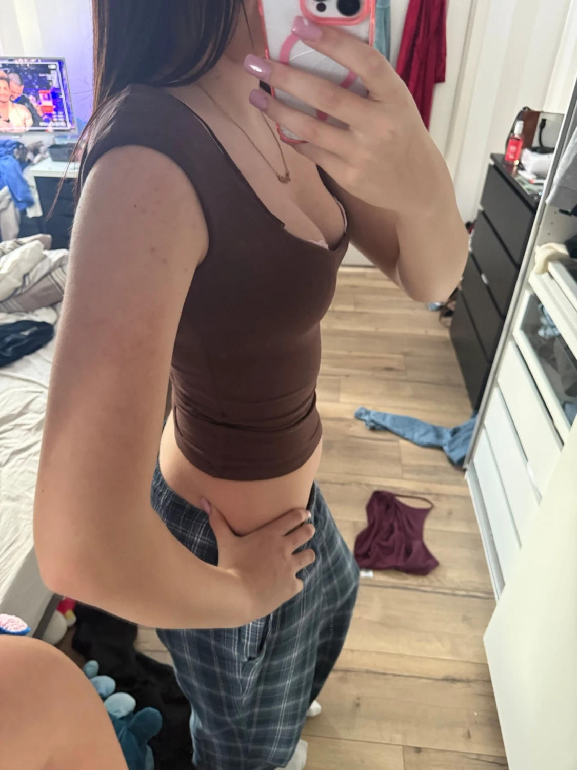 Brun croppad topp från Nelly  - 1