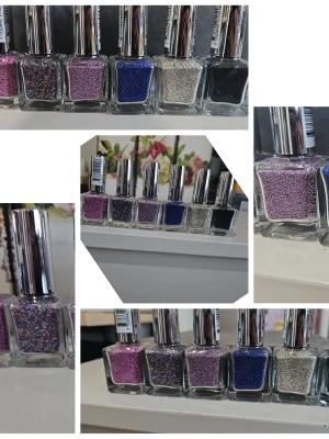 Caviar Pearls  6st Nya - Set med sex flaskor . Olika färger med små pärlor. Färgerna inkluderar lila, blå, rosa, svart, silver och  flerfärgad .  Kaviar-pärlor, utan hål. Små, dekorationspärlor, liknande strössel som används vid scrapbooking, korttillverkning, lerfigurer, tavel-konst och vid nagel-smyckning. OBS! Ej ätbara! 130kr för alla eller 25kr st.   Helt nya!  Sammanfraktar gärna.