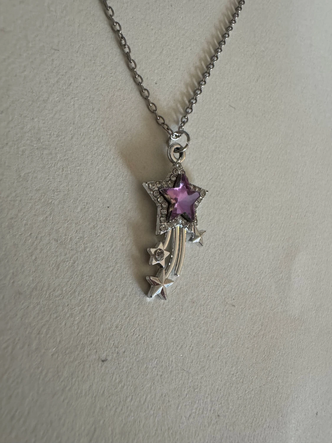 Silverhalsband stjärnfall blå/lila - 1