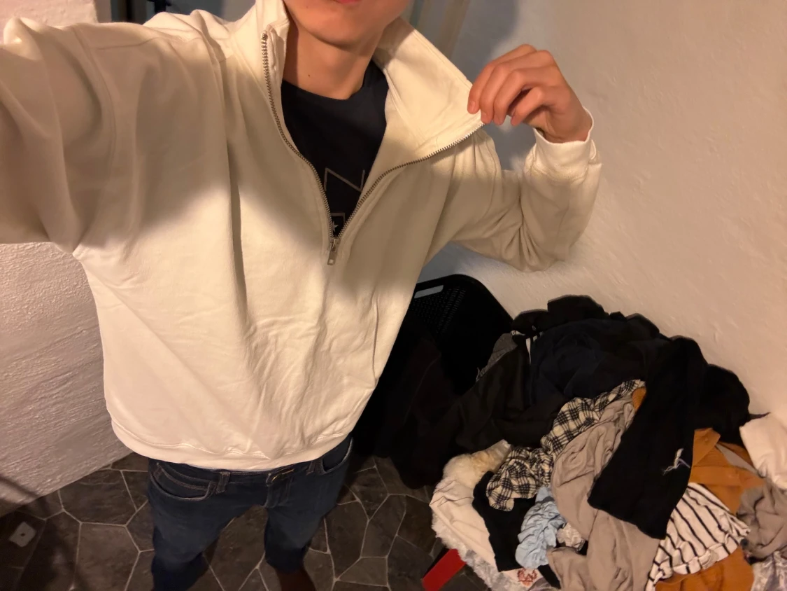 Vit half zip tröja - 1